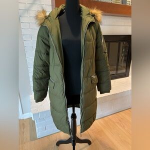 Zara Olive Green Puffer Jacket